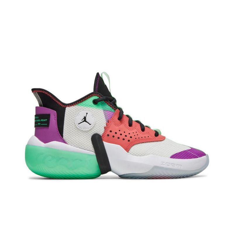 Air Jordan React Elevation Hvid Lilla Rød Grøn Sort Sko Herre