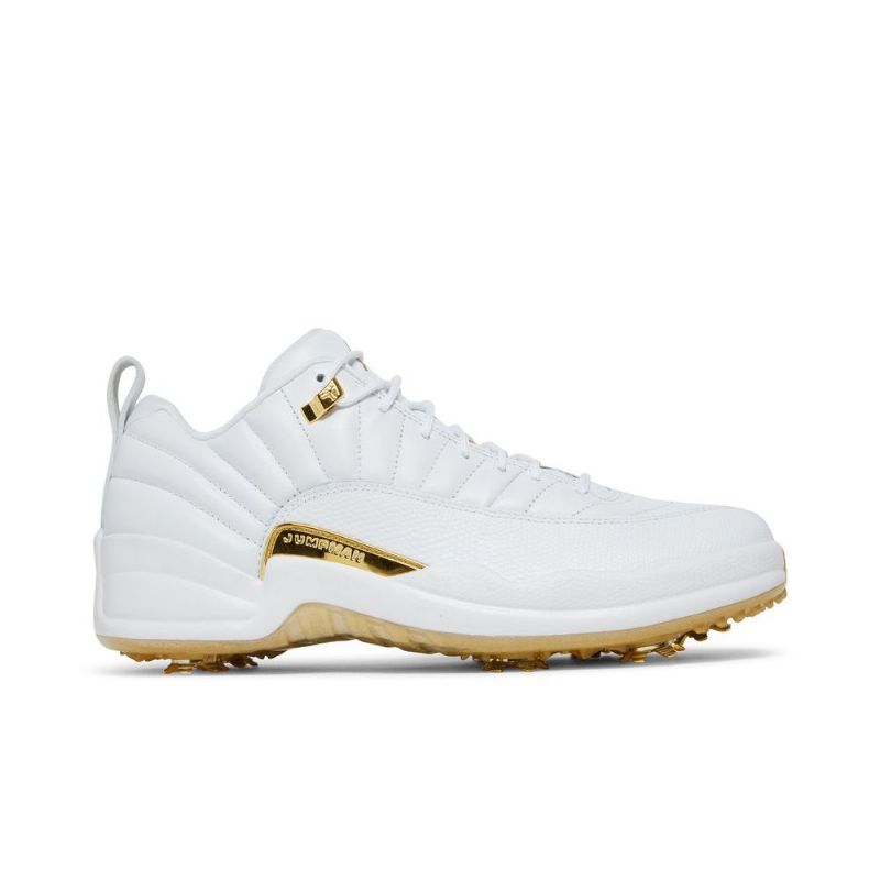 Air Jordan 12 Low Golf Hvid Guld Sko Herre