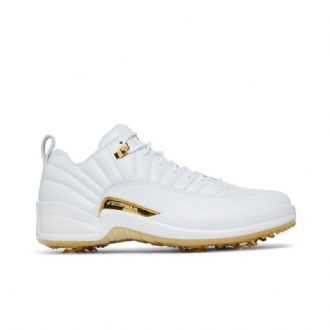 Air Jordan 12 Low Golf Hvid Guld Sko Herre