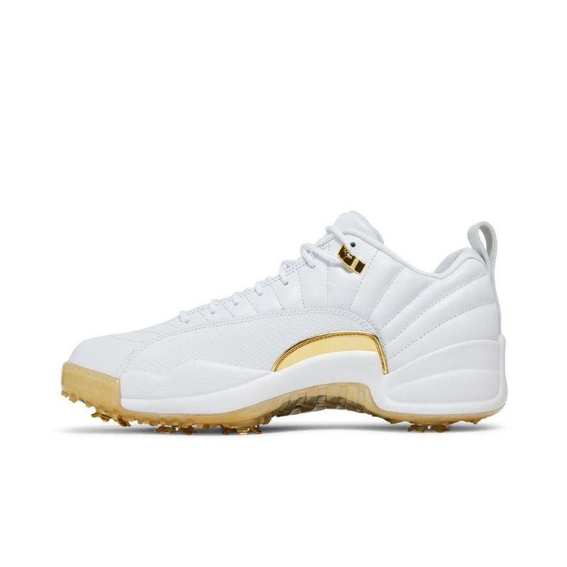 Air Jordan 12 Low Golf Hvid Guld Sko Herre