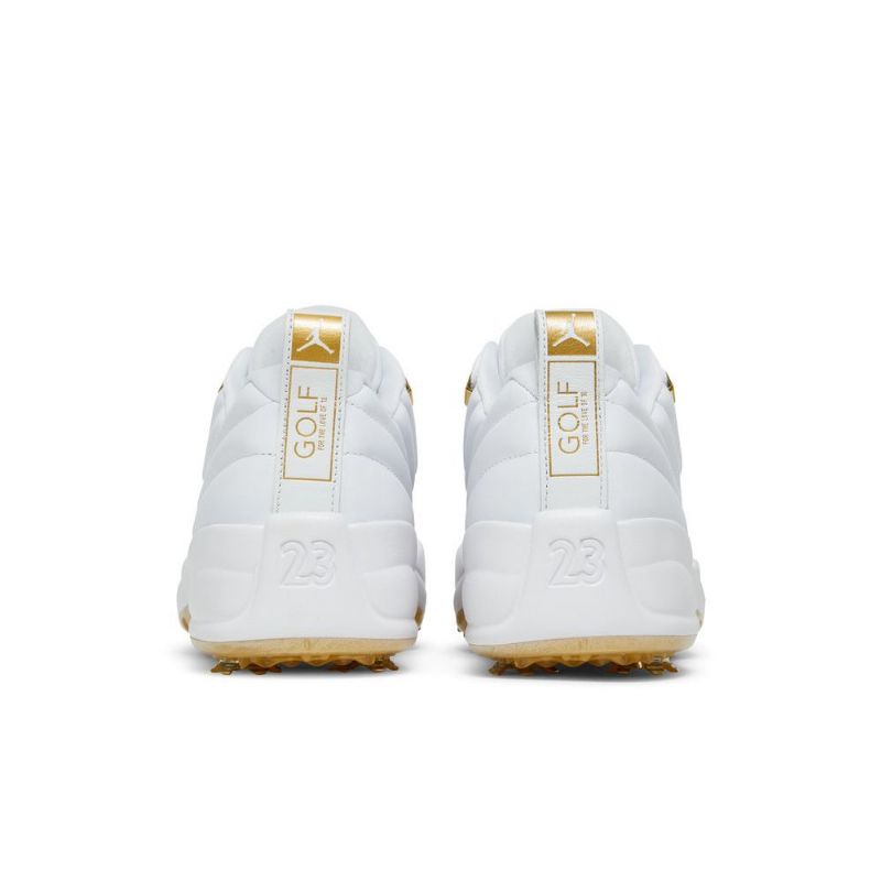 Air Jordan 12 Low Golf Hvid Guld Sko Herre