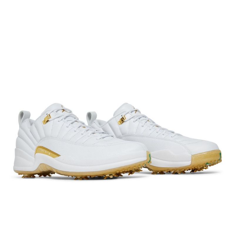 Air Jordan 12 Low Golf Hvid Guld Sko Herre