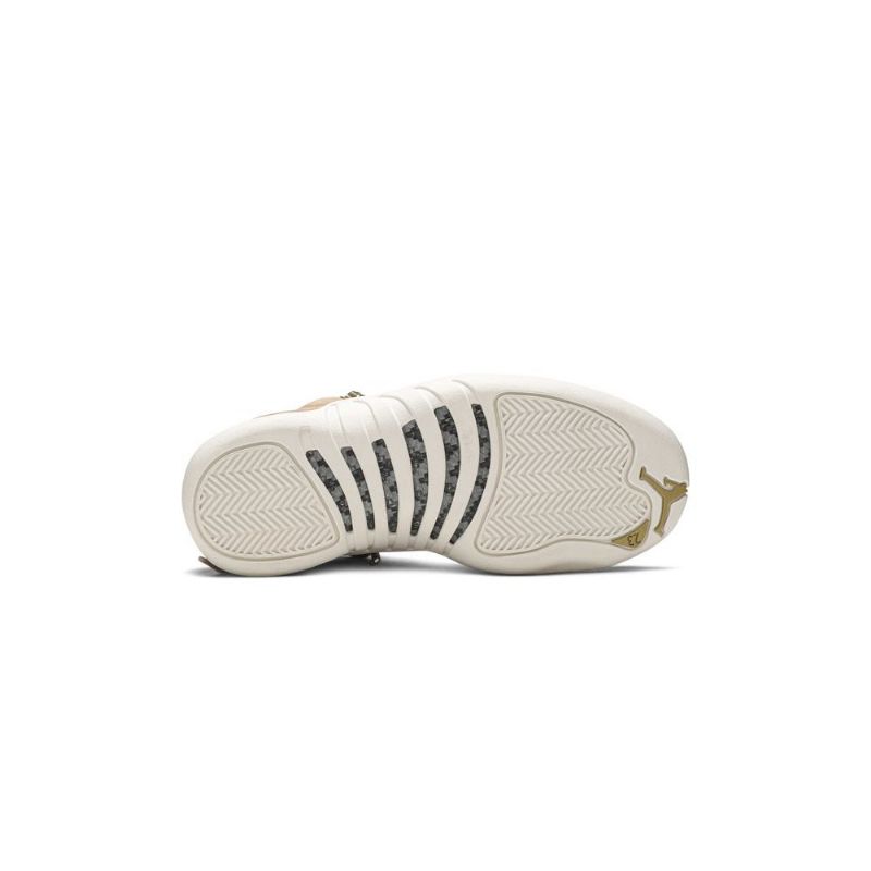 Air Jordan 12 Retro Hvid Brun Guld Sko Dame