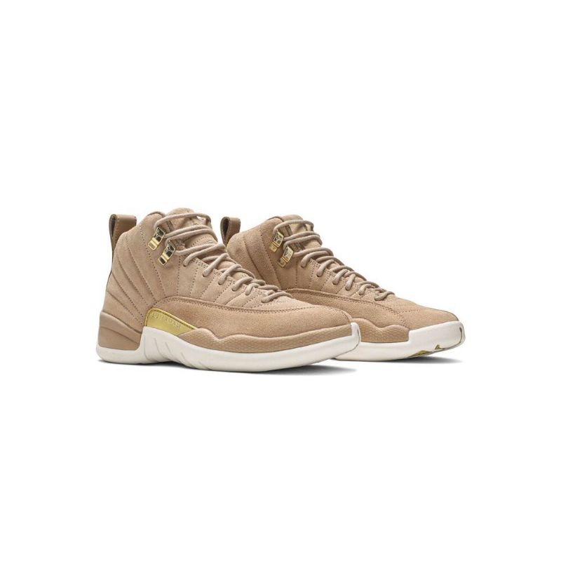 Air Jordan 12 Retro Hvid Brun Guld Sko Dame