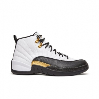 Air Jordan 12 Retro Hvid Sort Guld Sko Herre