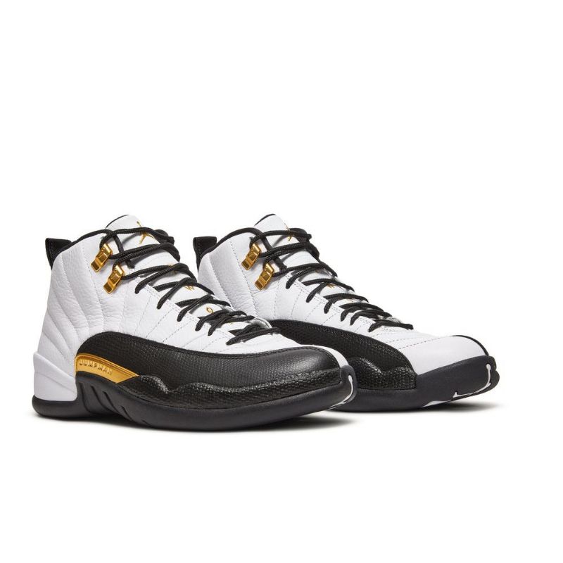 Air Jordan 12 Retro Hvid Sort Guld Sko Herre