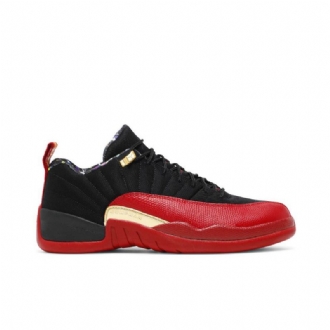 Air Jordan 12 Retro Low Se Sort Rød Guld Sko Herre
