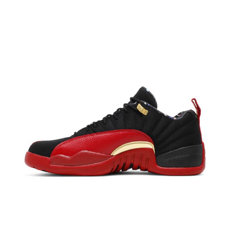 Air Jordan 12 Retro Low Se Sort Rød Guld Sko Herre