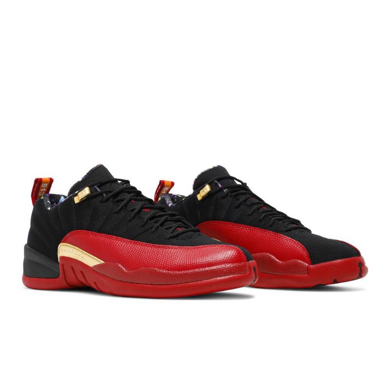 Air Jordan 12 Retro Low Se Sort Rød Guld Sko Herre