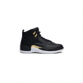 Air Jordan 12 Retro Sort Guld Hvid Sko Dame