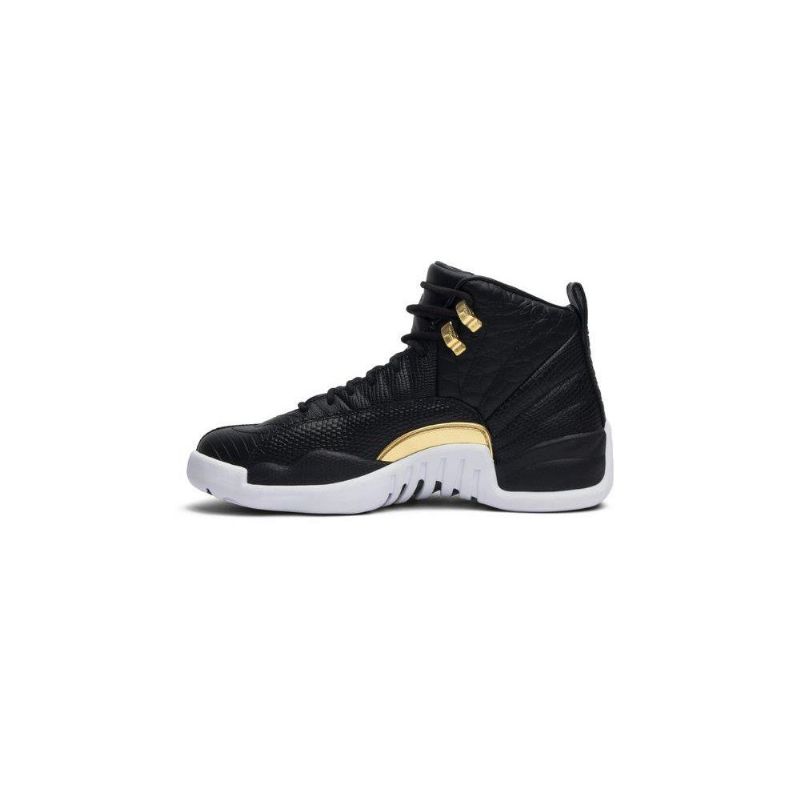 Air Jordan 12 Retro Sort Guld Hvid Sko Dame