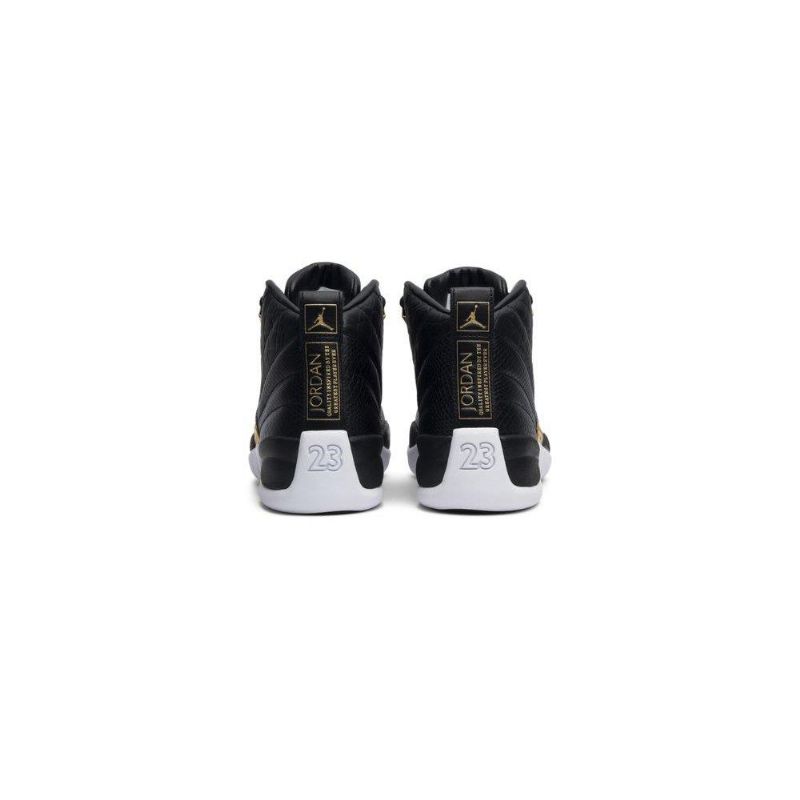 Air Jordan 12 Retro Sort Guld Hvid Sko Dame