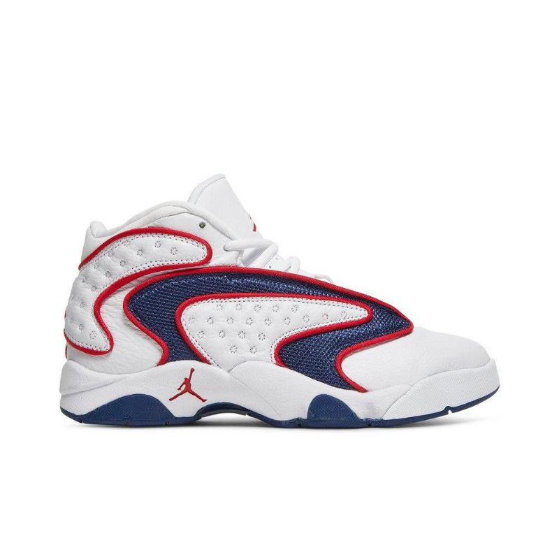 Air Jordan Og Hvid Rød Marineblå Sko Dame