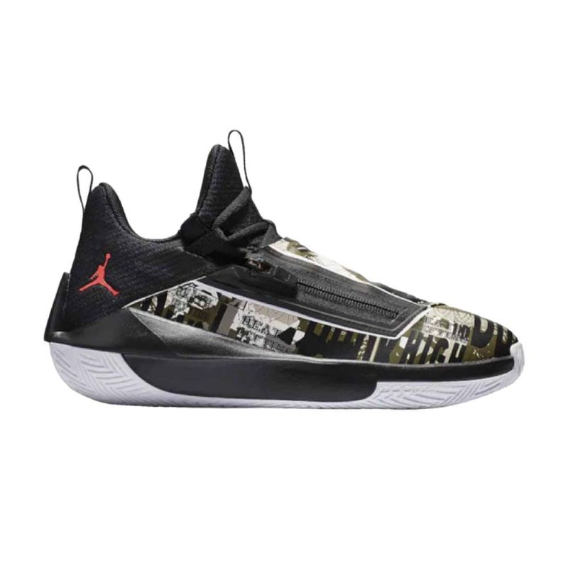 Air Jordan Jumpman Hustle Sort Rød Olivengrøn Sko Herre