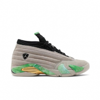 Air Jordan 14 Aleali May Retro Low Sp Grå Grøn Sort Guld Sko Dame