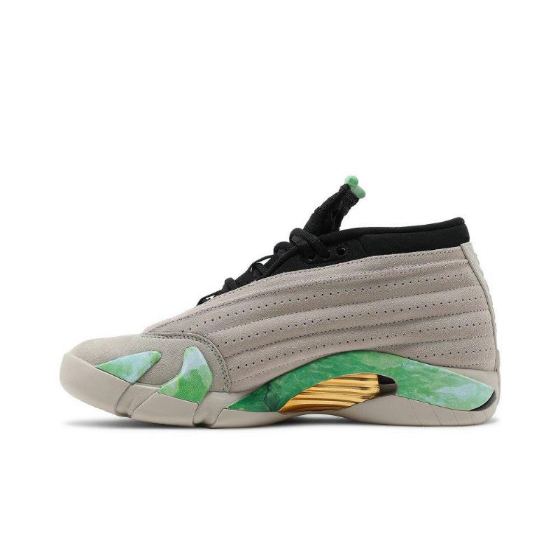 Air Jordan 14 Aleali May Retro Low Sp Grå Grøn Sort Guld Sko Dame