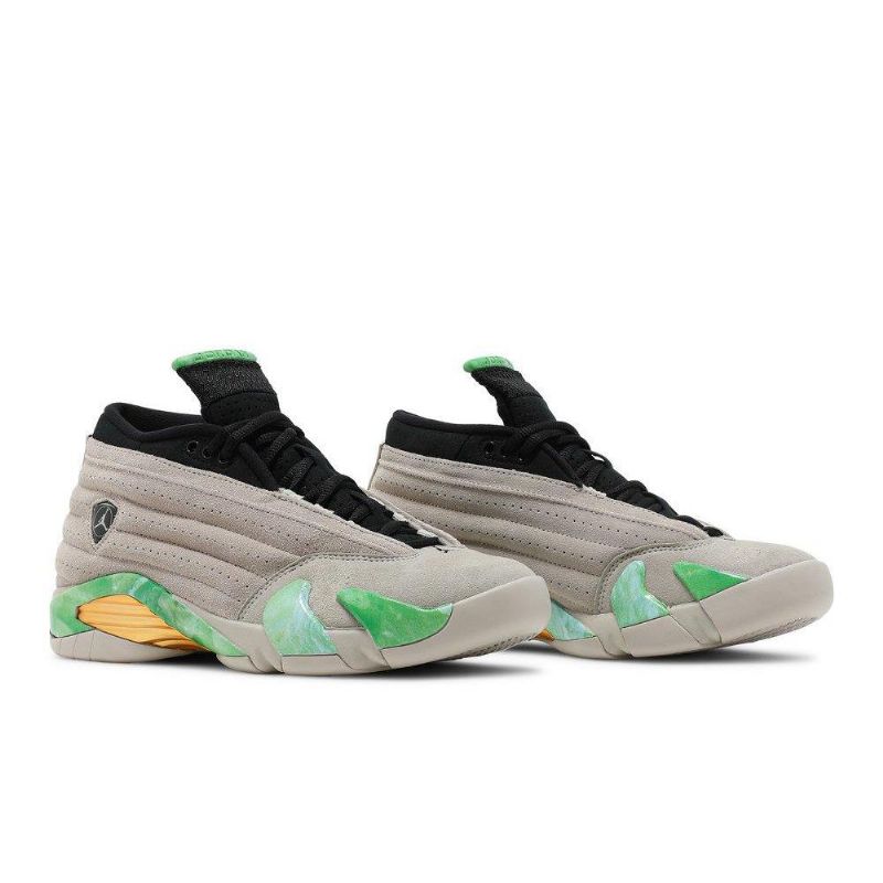 Air Jordan 14 Aleali May Retro Low Sp Grå Grøn Sort Guld Sko Dame