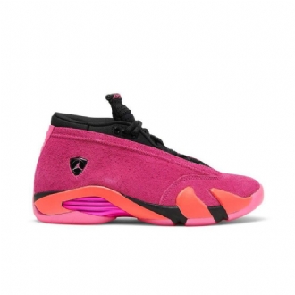 Air Jordan 14 Retro Low Lyserød Sort Rød Sko Dame