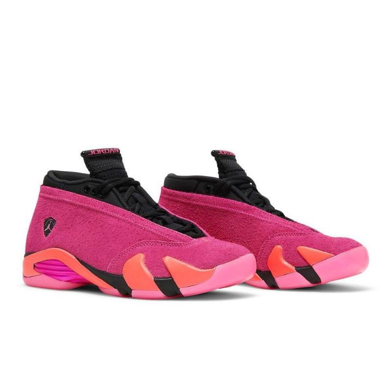 Air Jordan 14 Retro Low Lyserød Sort Rød Sko Dame