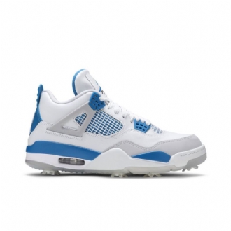 Air Jordan 4 Golf Hvid Grå Blå Sko Herre
