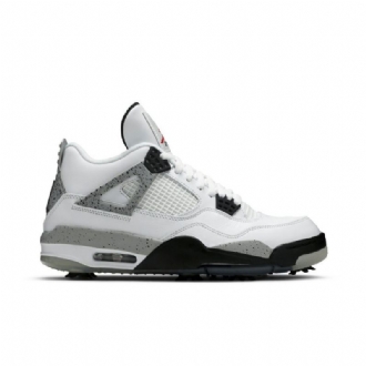 Air Jordan 4 Golf Hvid Grå Sort Rød Sko Herre