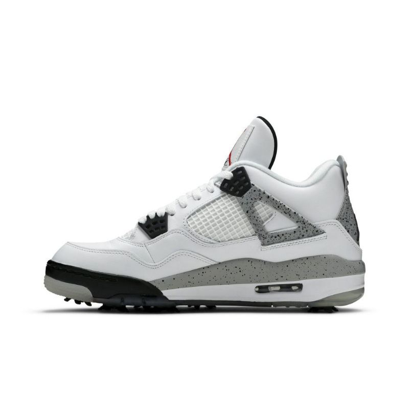 Air Jordan 4 Golf Hvid Grå Sort Rød Sko Herre