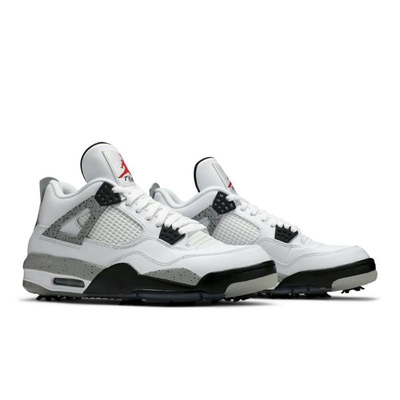 Air Jordan 4 Golf Hvid Grå Sort Rød Sko Herre