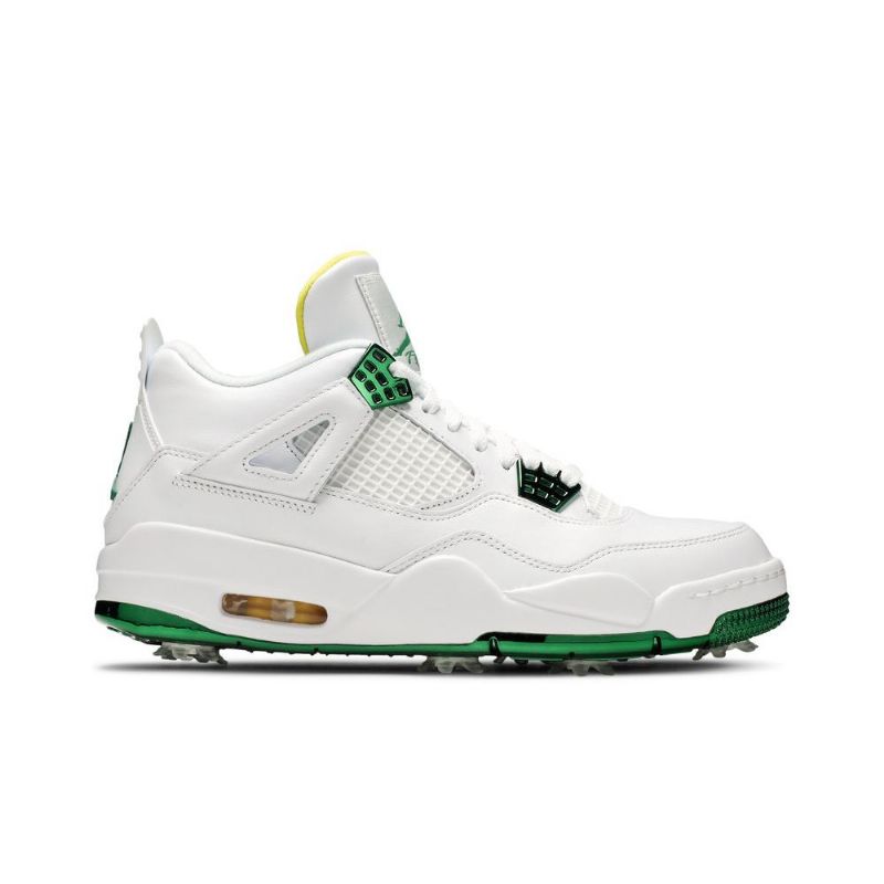Air Jordan 4 Golf Hvid Grøn Gul Sko Herre
