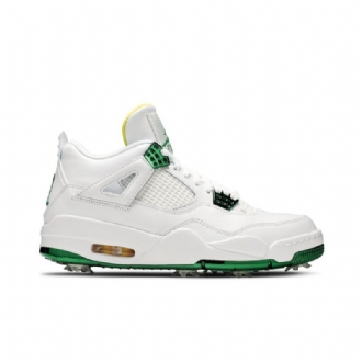 Air Jordan 4 Golf Hvid Grøn Gul Sko Herre
