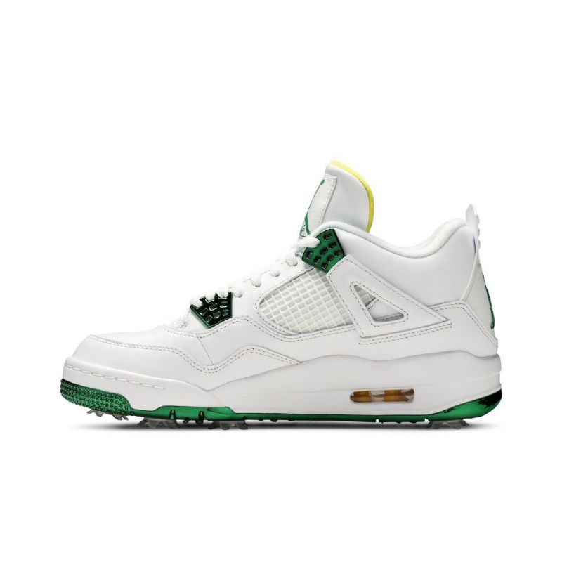 Air Jordan 4 Golf Hvid Grøn Gul Sko Herre