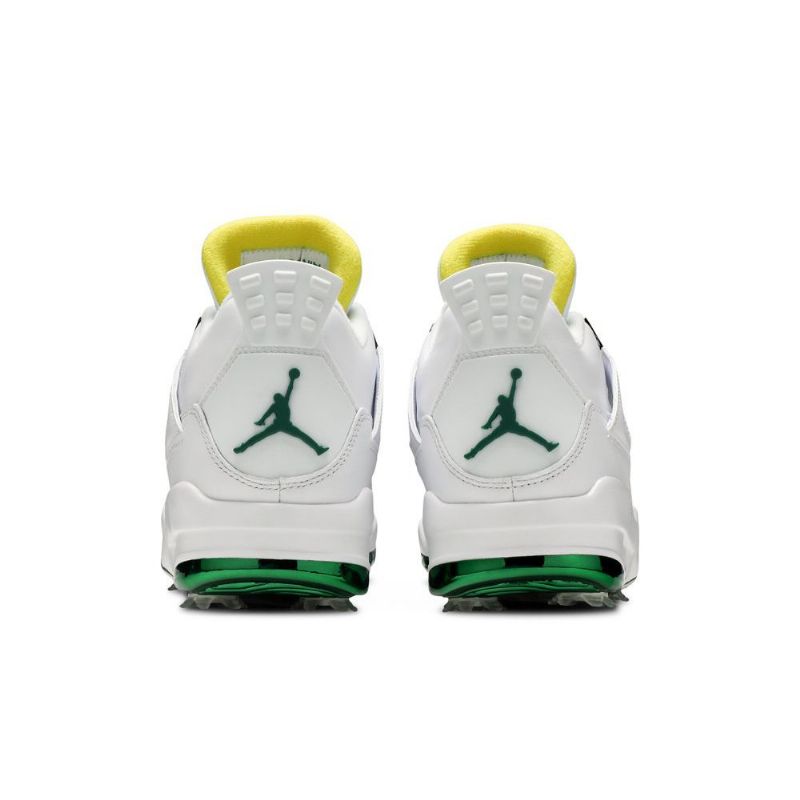 Air Jordan 4 Golf Hvid Grøn Gul Sko Herre