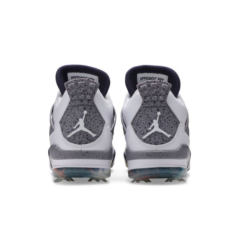 Air Jordan 4 Golf Hvid Marineblå Grå Sko Herre