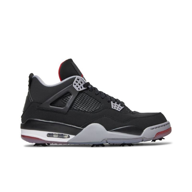 Air Jordan 4 Golf Sort Rød Hvid Grå Sko Herre