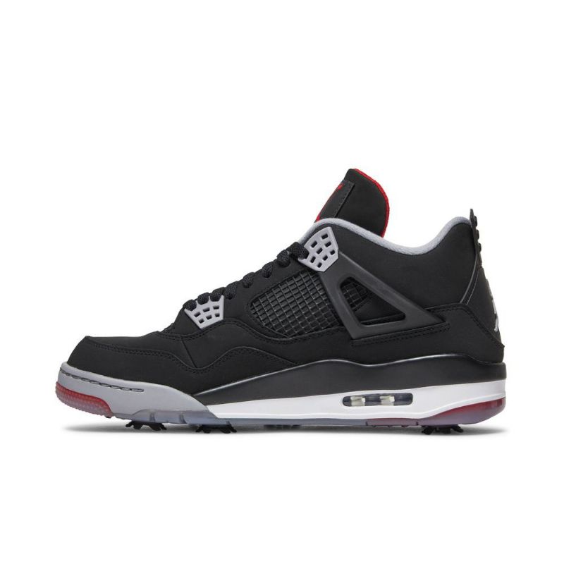 Air Jordan 4 Golf Sort Rød Hvid Grå Sko Herre