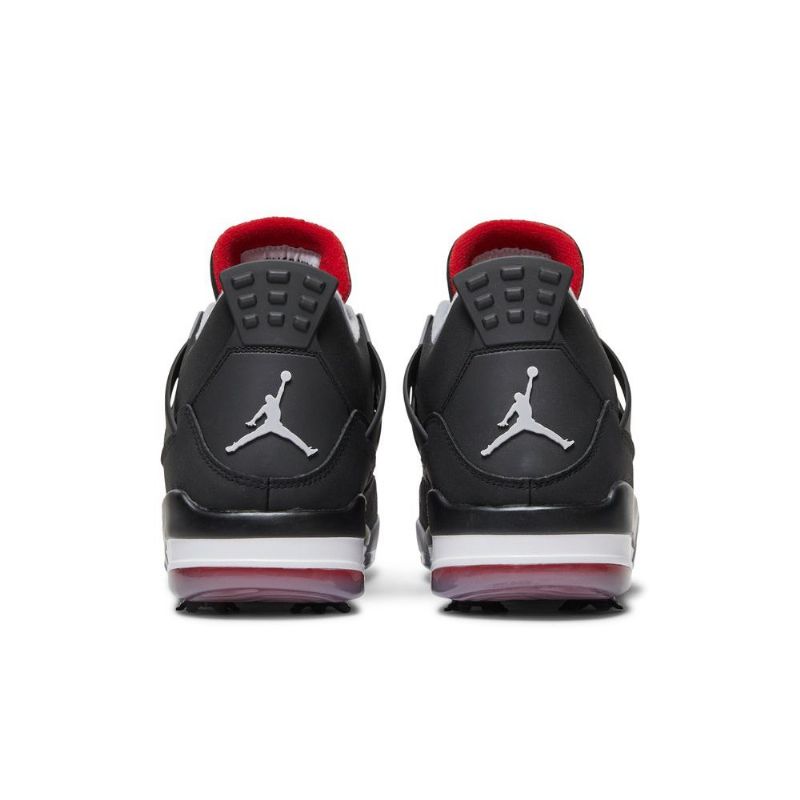 Air Jordan 4 Golf Sort Rød Hvid Grå Sko Herre