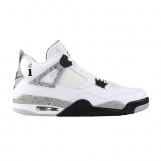 Air Jordan 4 Interscope Records Retro Og Hvid Sort Grå Sko Herre