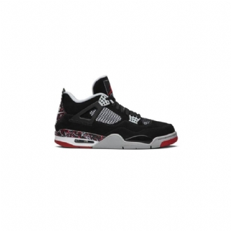 Air Jordan 4 Ovo Retro Sort Grå Rød Hvid Sko Herre