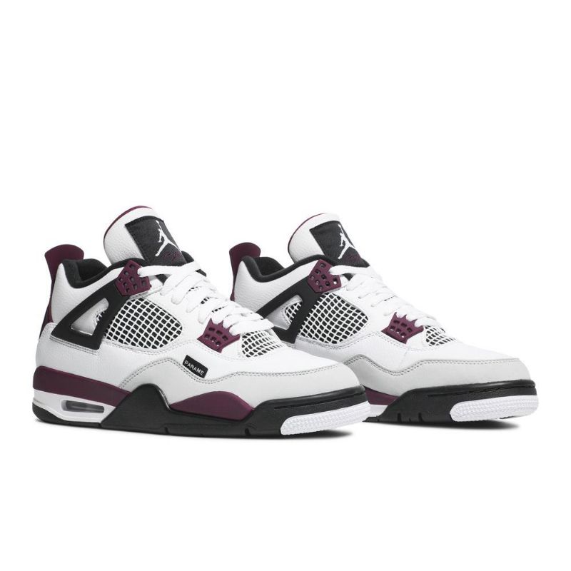 Air Jordan 4 Paris Saint-germain Retro Hvid Grå Sort Bordeaux Sko Herre