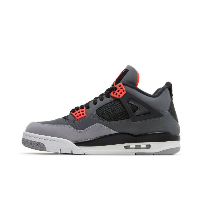Air Jordan 4 Retro Grå Sort Rød Sko Herre