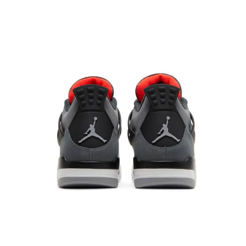 Air Jordan 4 Retro Grå Sort Rød Sko Herre
