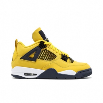 Air Jordan 4 Retro Gul Marineblå Sko Herre