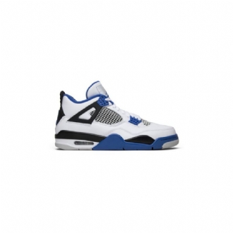 Air Jordan 4 Retro Hvid Blå Sort Sko Herre