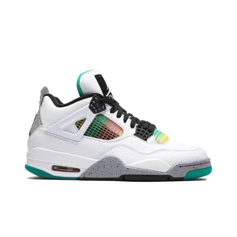 Air Jordan 4 Retro Hvid Grå Flerfarvede Sko Dame