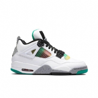 Air Jordan 4 Retro Hvid Grå Flerfarvede Sko Dame