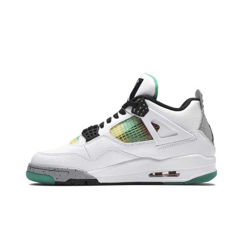 Air Jordan 4 Retro Hvid Grå Flerfarvede Sko Dame