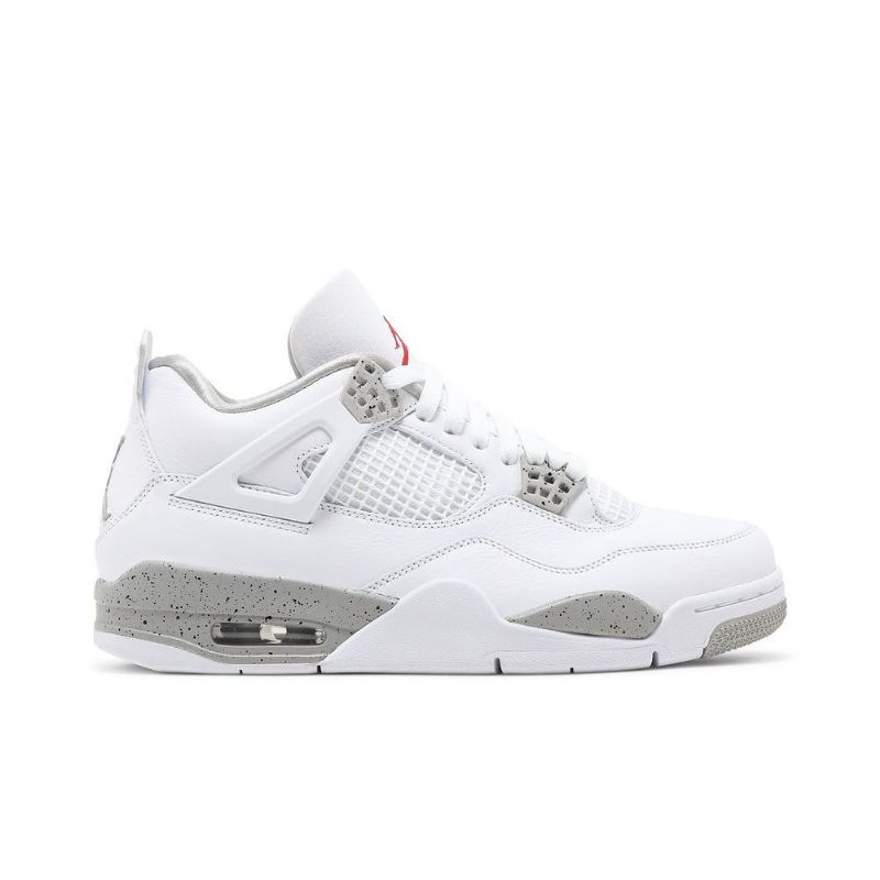 Air Jordan 4 Retro Hvid Grå Rød Sko Herre