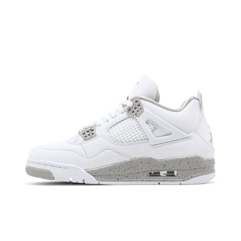 Air Jordan 4 Retro Hvid Grå Rød Sko Herre