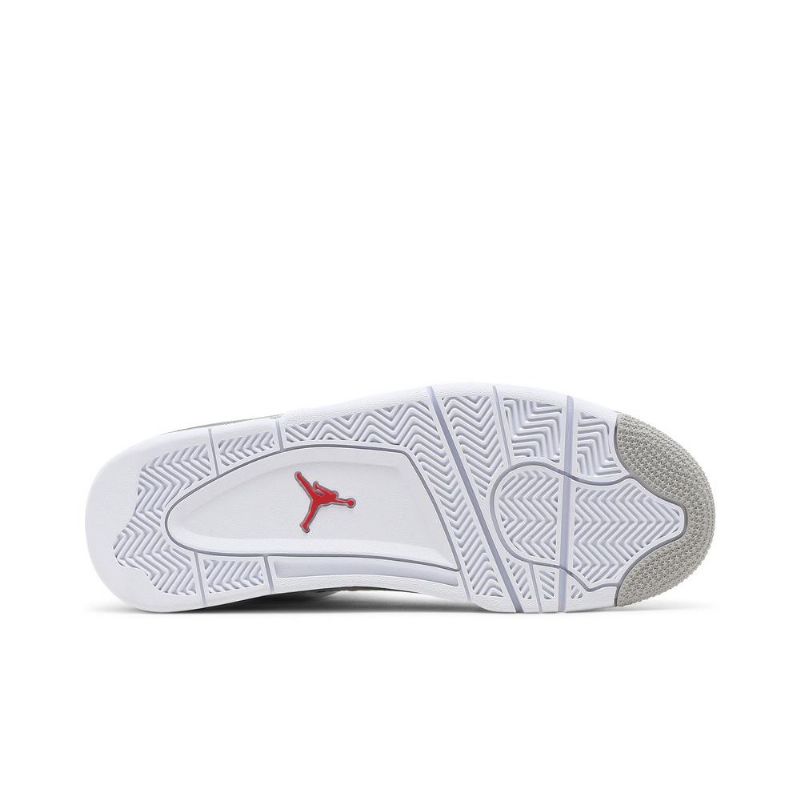 Air Jordan 4 Retro Hvid Grå Rød Sko Herre