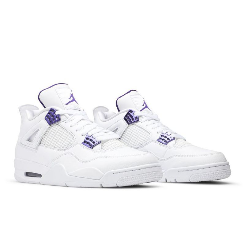 Air Jordan 4 Retro Hvid Lilla Sko Herre