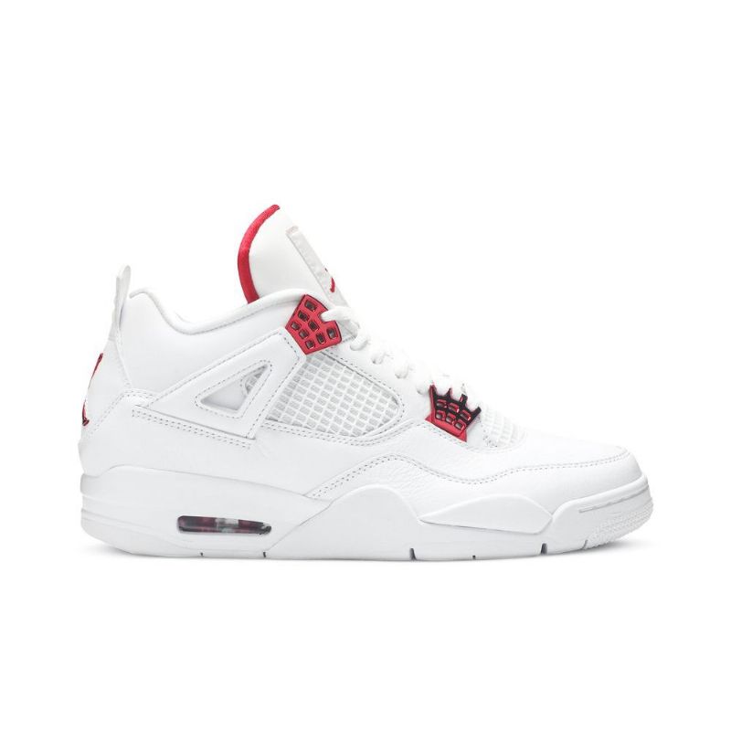 Air Jordan 4 Retro Hvid Rød Sølv Sko Herre